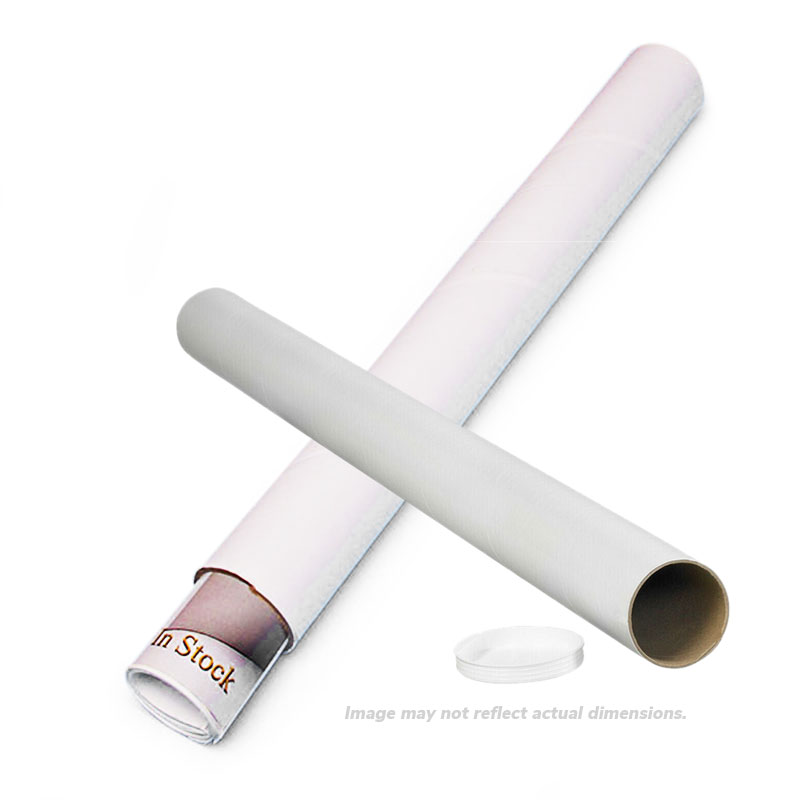 Pack of 3 RetailSource P3026Wx3 3 x 26 White Mailing Tubes with Caps 