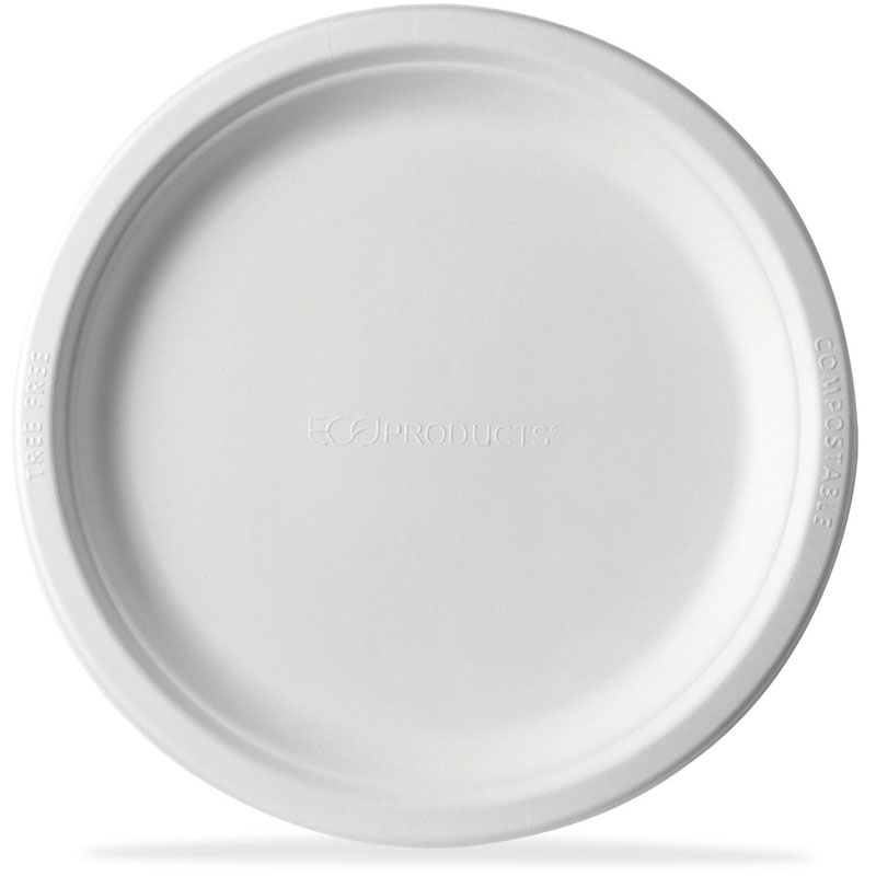 9" Eco-Products® Compostable Sugercane Plate 500/Cs