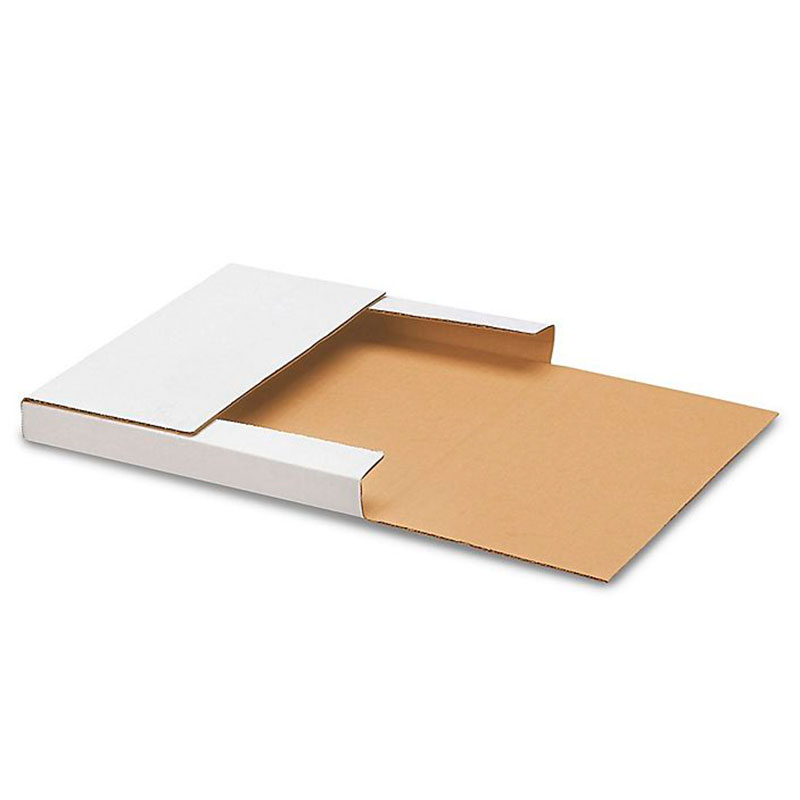 10 1/4 x 10 1/4 x 1" White Easy-Fold Mailers. 1/Ea