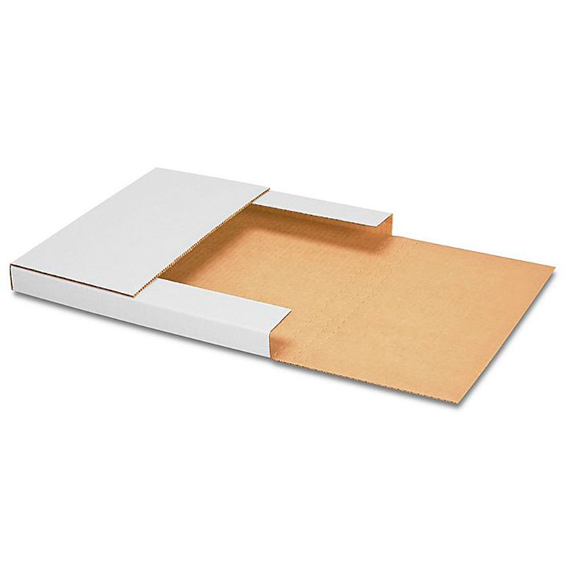 12 1/2 x 12 1/2 x 1" White Easy-Fold Mailers. 1/Ea