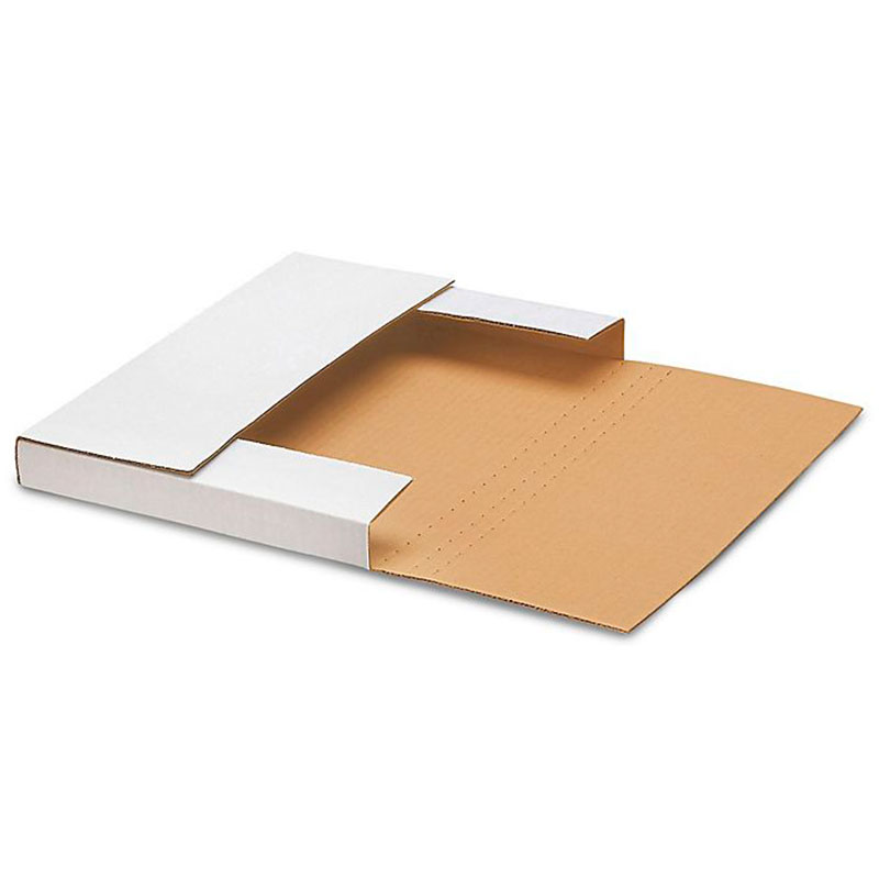 12 1/8 x 9 1/8 x 1" White Easy-Fold Mailers. 1/Ea