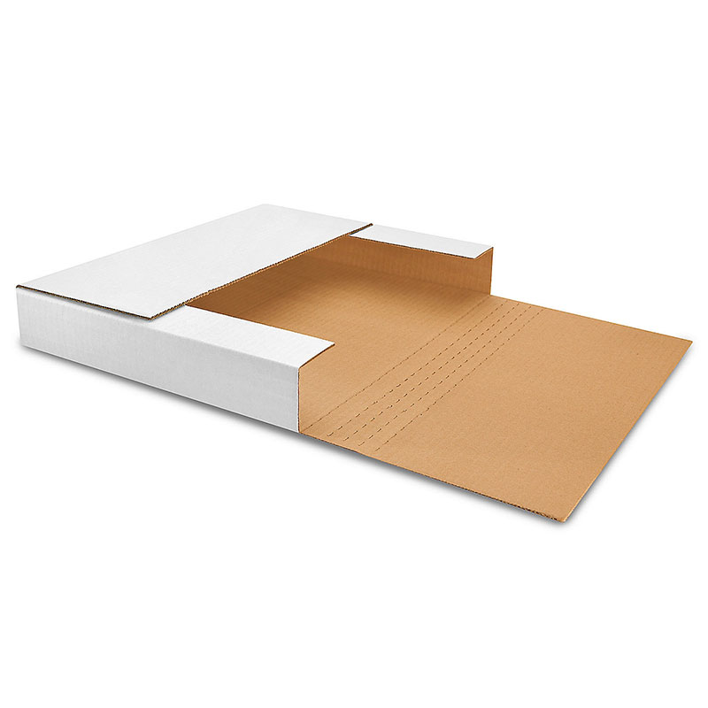 14 1/4 x 11 1/4 x 2" White Easy-Fold Mailers. 1/Ea