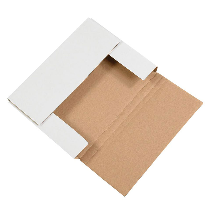 14 1/8 x 8 5/8 x 2" White Easy-Fold Mailers. 1/Ea