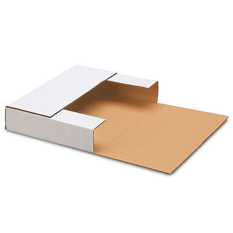 11 1/8 x 8 5/8 x 2" White Easy-Fold Mailers. 1/Ea