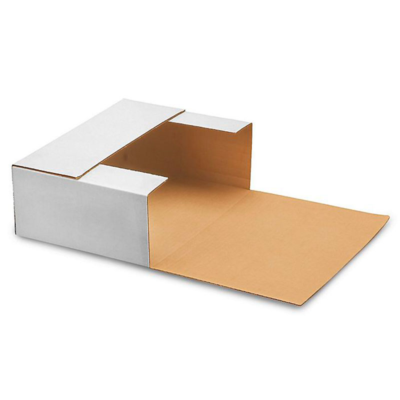 11 1/8 x 8 5/8 x 4" White Easy-Fold Mailers. 1/Ea