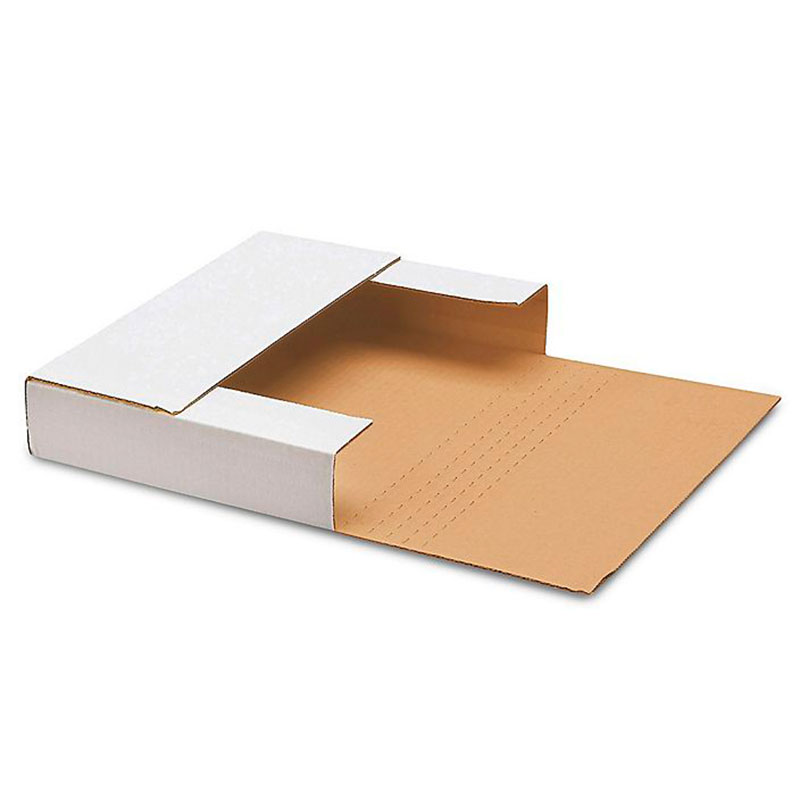 12 1/8 x 9 1/8 x 2" White Easy-Fold Mailers. 1/Ea
