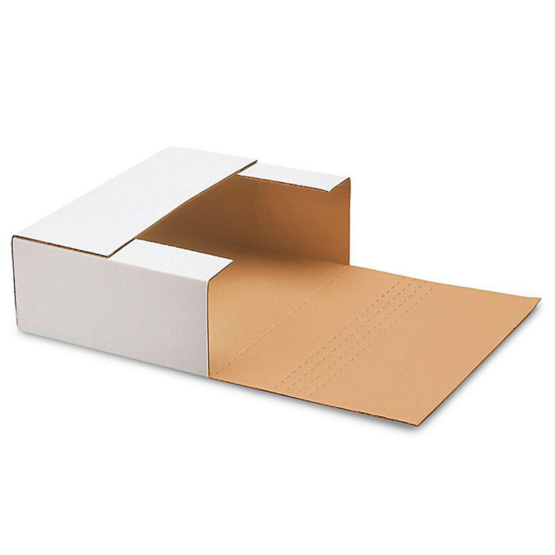 12 1/8 x 9 1/8 x 4" White Easy-Fold Mailers. 1/Ea