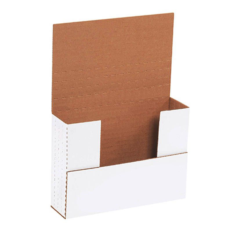 7 1/2 x 5 1/2 x 2" White Easy-Fold Mailers. 1/Ea