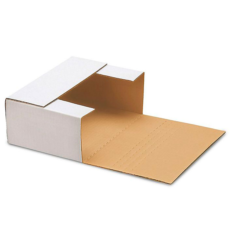 9 1/2 x 6 1/2 x 3 1/2" White Easy-Fold Mailers. 1/Ea