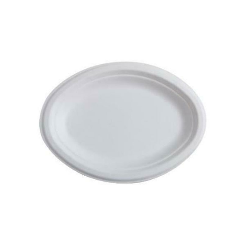 Empress Earth Heavy Weight Platter 10.25" X 7.75" Natural Bagasse 500/Cs