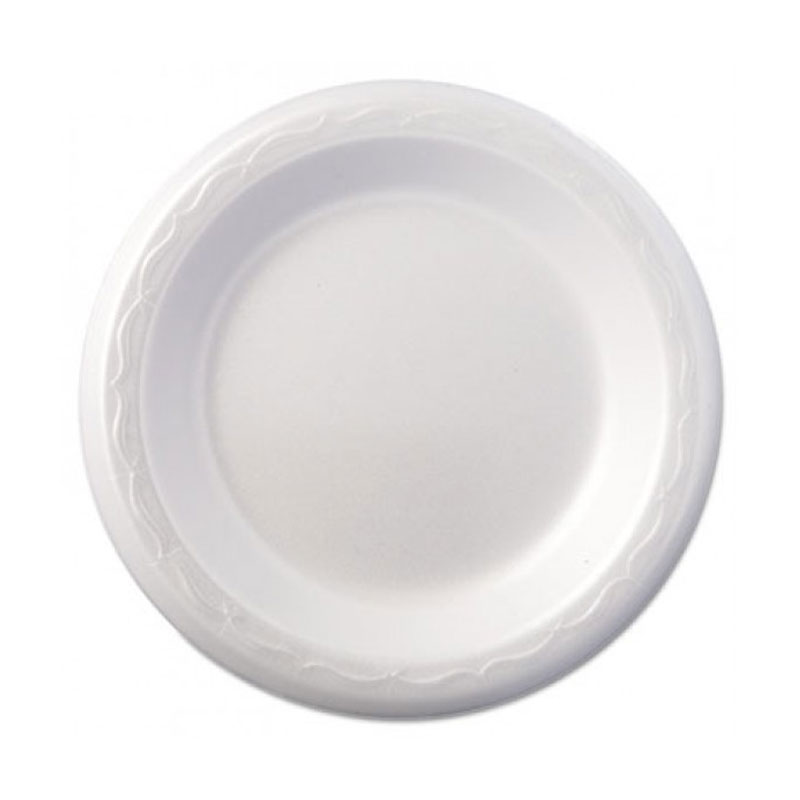 9" Unlaminated Foam Plate. 500/Cs