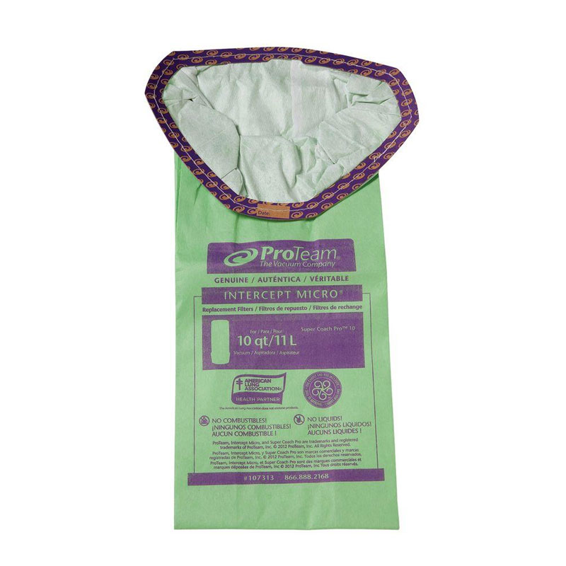 ProTeam 107313 Super Coach Pro 10Qt Intercept Micro Filter Vacuum Bags. 10/Pack