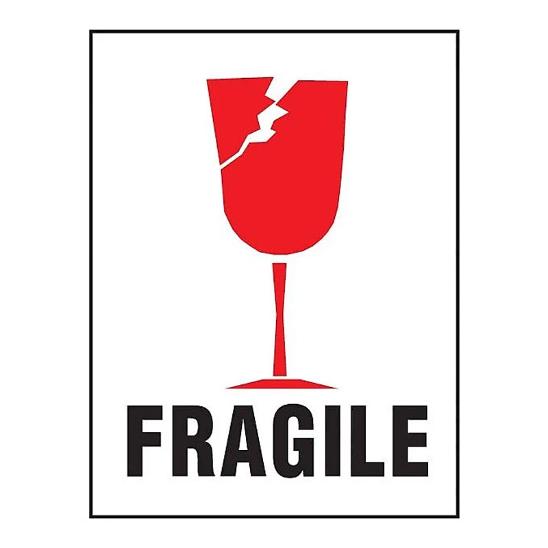3" x 4" - "Fragile" Label (International). 500/Roll