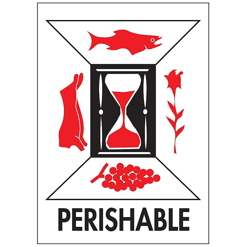 3" x 4" - "Perishable" Label (International). 500/Roll