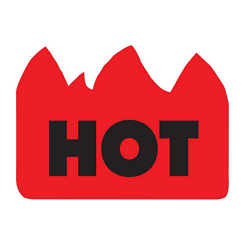 1 1/2 x 2" - "Hot" (Bill of Lading) Flame Labels. 500/Roll