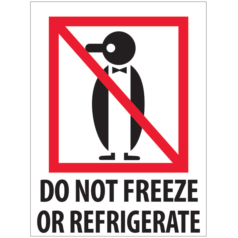3" x 4" - "Do Not Freeze" Label (International). 500/Roll
