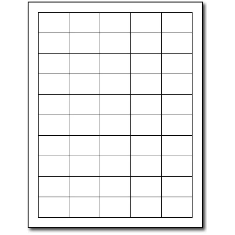 1 1/2" x 1" White Rectangle Laser Labels. 50 Labels/Sheet, 5000 Labels/Cs 1 1/2" x 1" White Rectangle Laser Labels. 50 Labels/Sheet, 5000 Labels/Cs