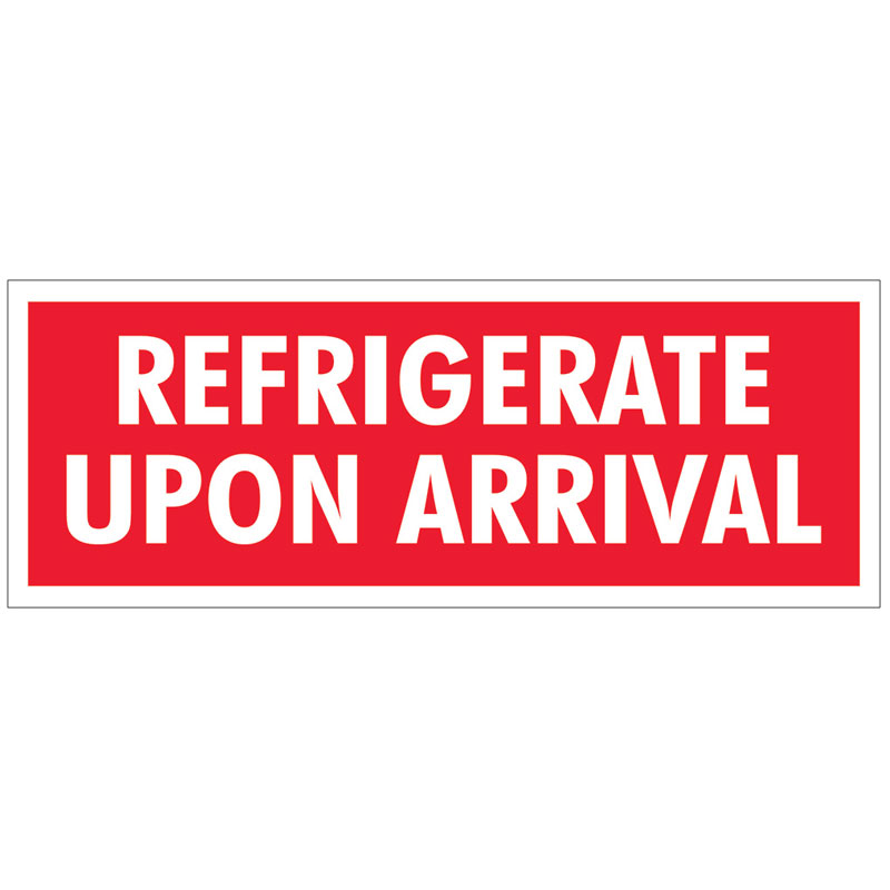 1-1/2" x 4" Refrigerate Upon Arrival Label. 500/Roll