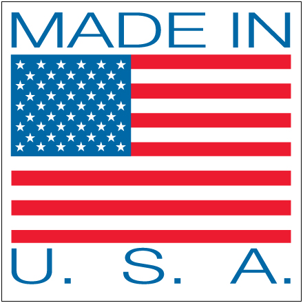 4" x 4" Made In USA Label. 500/Roll