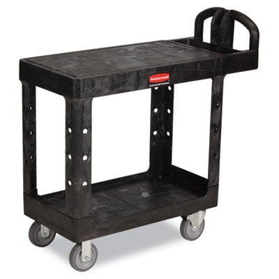 Flat Shelf Utility Cart. 37-9/10"W x 19-1/5"D. Black. 1/Ea