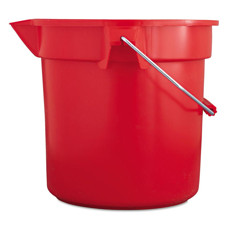 Brute® Plastic Bucket. 10 Qt. Round. Red. 1/Ea