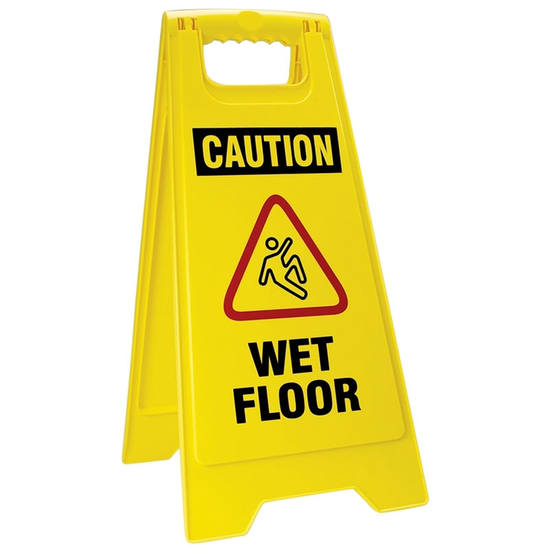 Folding Floor Sign. Caution, English. 1/Ea
