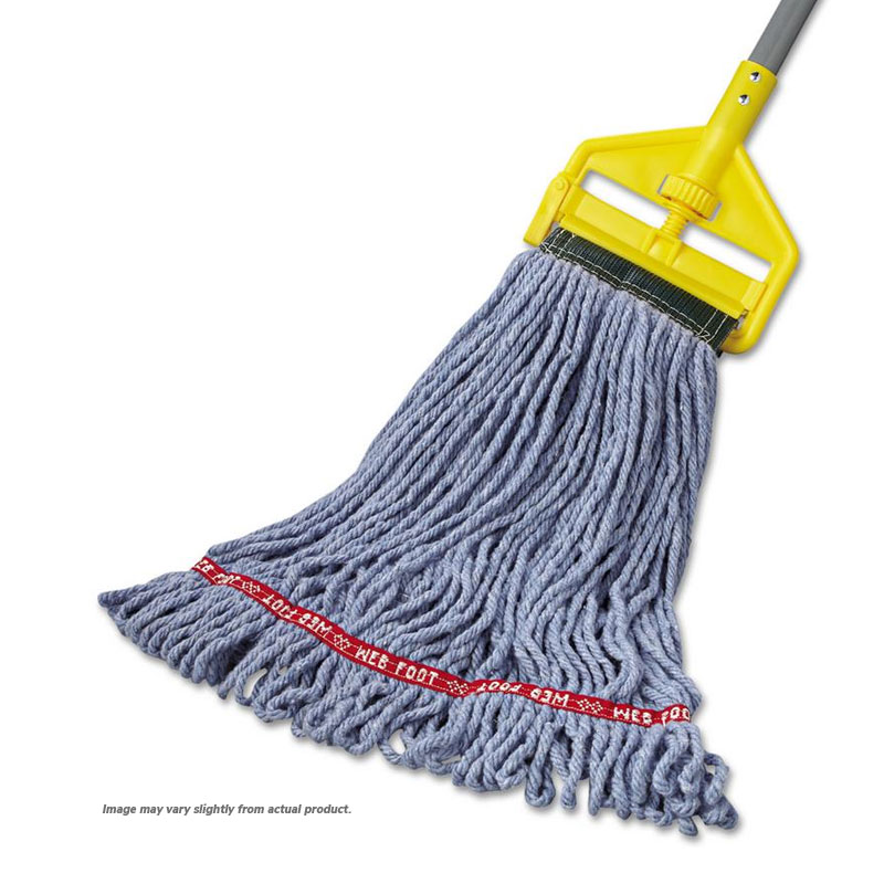 Medium Antimicrobial Commercial Web Foot Wet Mop. Blue. 1/Ea