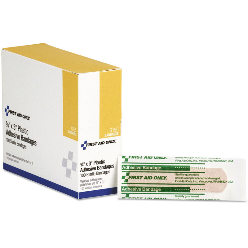 Adhesive Bandages , 3/4" x 3" . 100/Box Adhesive Bandages , 3/4" x 3" . 100/Box