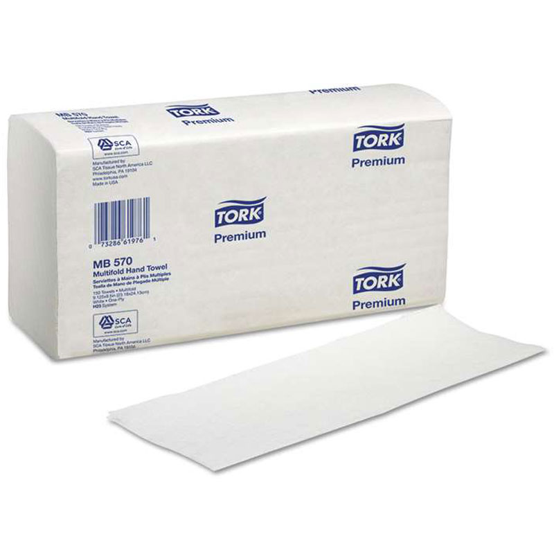 Tork Premium Multifold Hand Towels, White. 3000/Cs