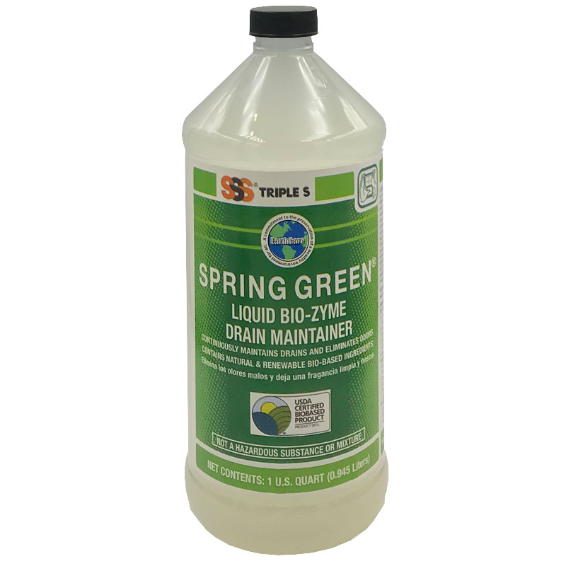 Bio-Zyme Drain Opener & Maintainer. Spring Green. 1 Quart. 12/Cs