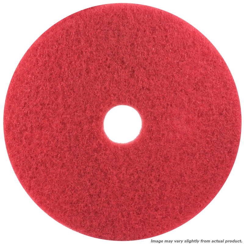 14" Red Spray Buffing Floor Pad. 5/Cs