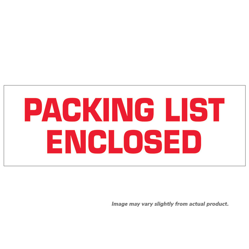 2" x 55 yds. "Packing List Enclosed" pre-printed tape. 36/cs 2" x 55 yds. "Packing List Enclosed" pre-printed tape. 36/cs