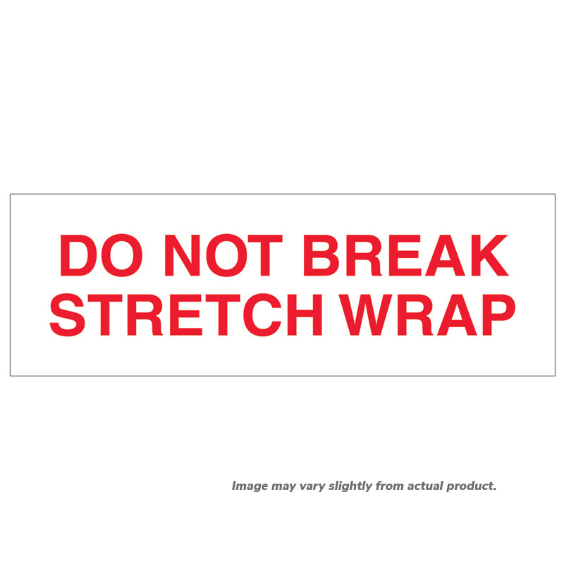 2" x 55 yds. "Do Not Break Stretch Wrap" pre-printed tape. 36/cs 2" x 55 yds. "Do Not Break Stretch Wrap" pre-printed tape. 36/cs