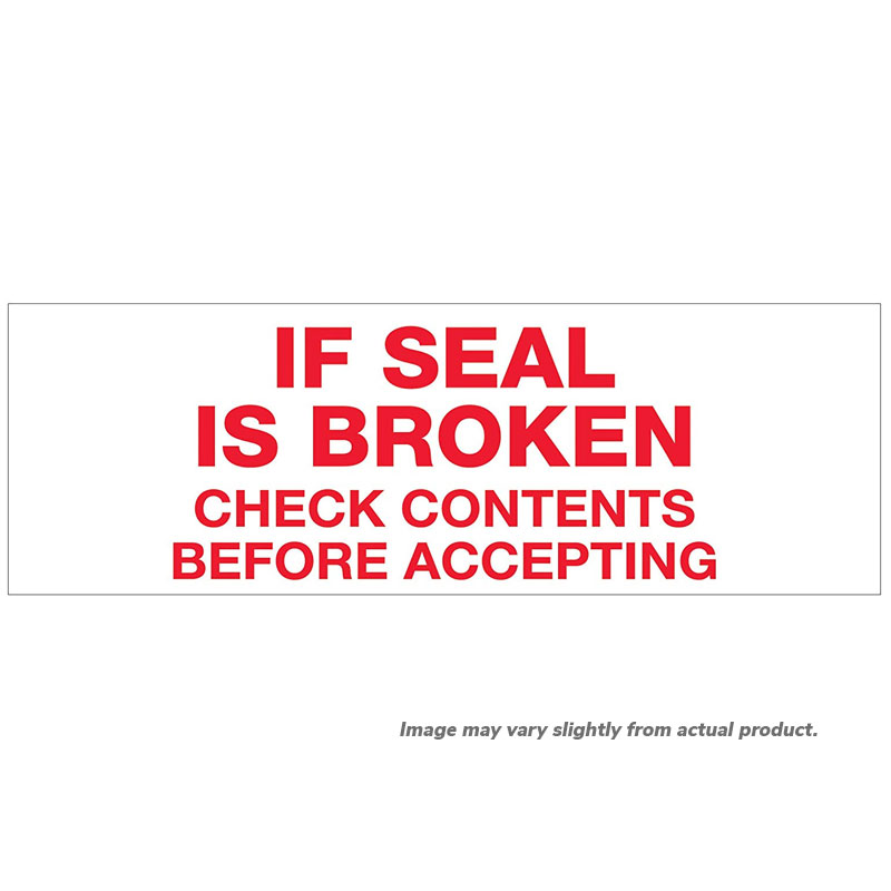 3" x 110 yds. "If Seal is Broken" pre-printed tape. 24/cs 3" x 110 yds. "If Seal is Broken" pre-printed tape. 24/cs