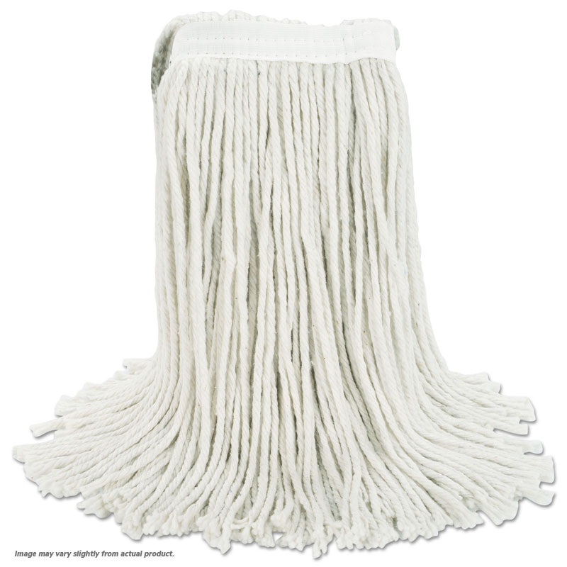 Cut-End Wet Mop Head, Cotton, No. 20, White, 12/Cs