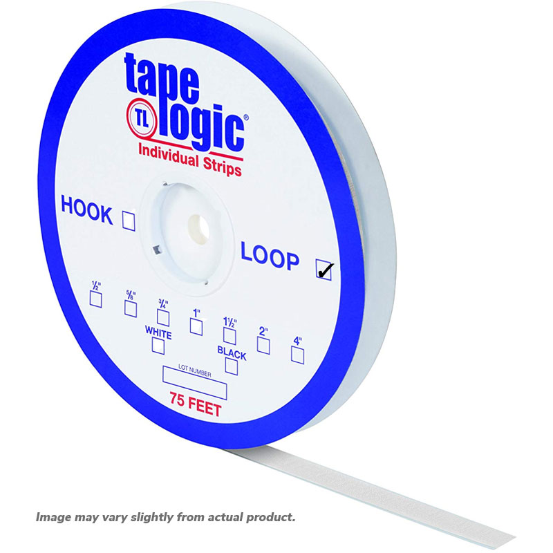 1/2" x 75' Loop. Tape Logic White Individual Strips. 1/C