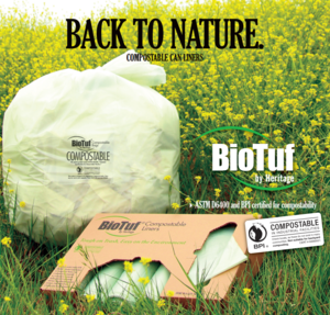 42" x 48" BioTuf Compostable Liners. 1.0 mil. 100/Cs