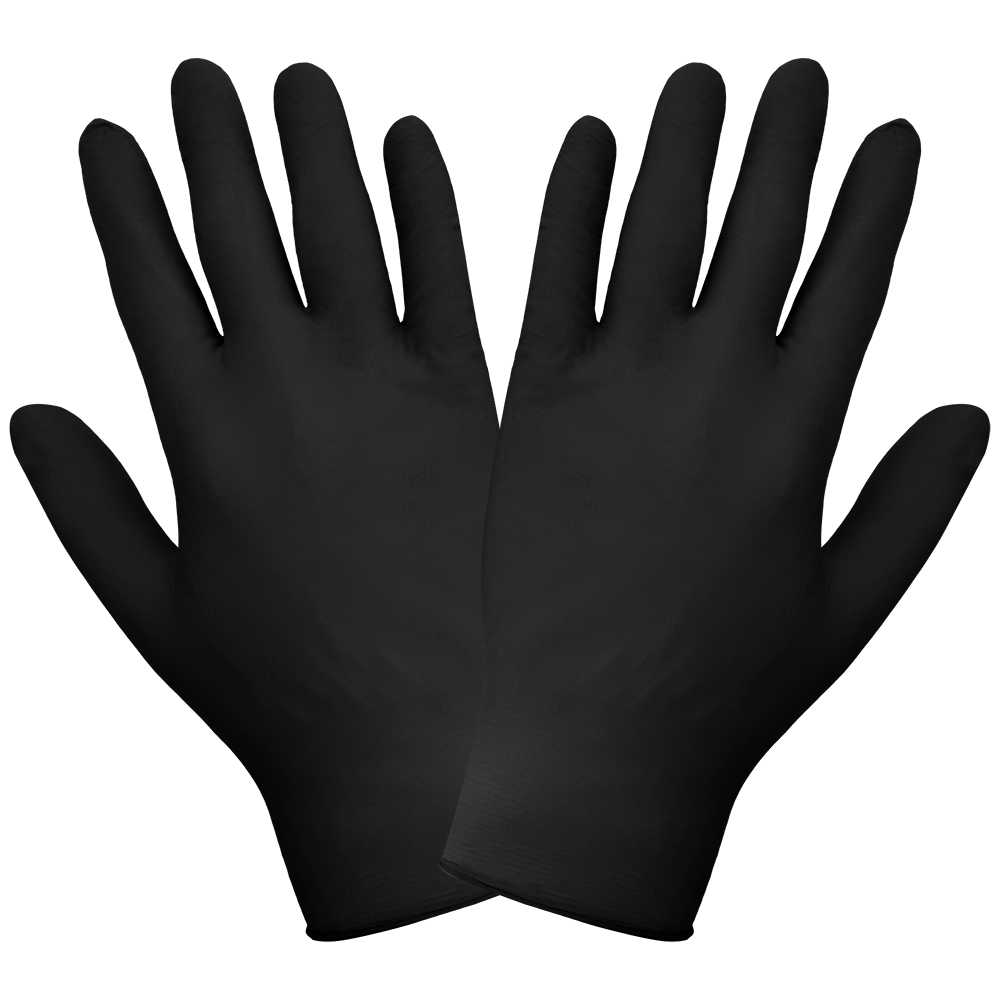 Black Powder-Free Nitrile Disposable Gloves, Large 5 Mil. 100/Box, 10 Boxes/Cs