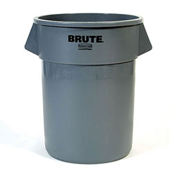 Brute® Round Trash Container. 10 Gallon. Gray. 1/Ea