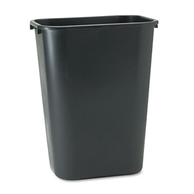 Deskside Plastic Wastebasket. 41-1/4 Quart. Black. 1/Ea