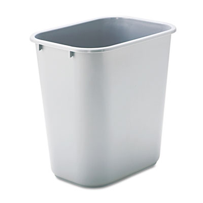 Deskside Plastic Wastebasket. 28-1/8 Quart. Gray. 1/Ea