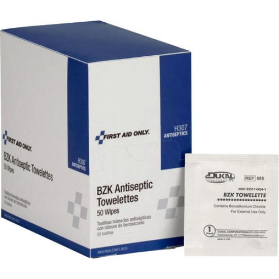 First Aid Antiseptic Wipes. 18/Box
