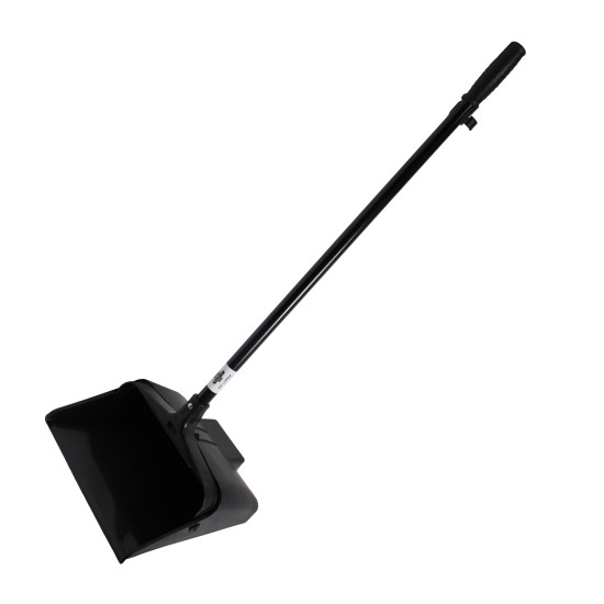 Lobby Dust Pan, Plastic, 11 3/4" Wide, 34" Handle, Black Lobby Dust Pan, Plastic, 11 3/4" Wide, 34" Handle, Black