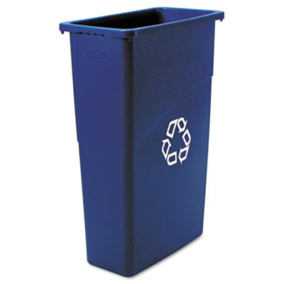 Slim Jim Recycling Container w/Vent Channels, 23 gallon, Blue 1/Ea