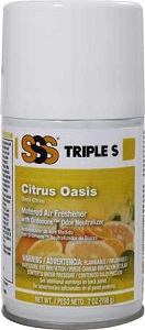 SSS Metered Air Freshener, Citrus Oasis, 7 oz cans, 12/cs