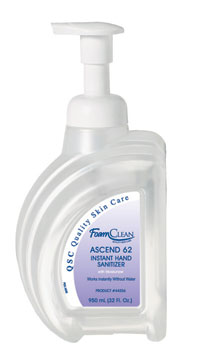 FoamClean Ascend 62 Instant Hand Sanitizer, 32oz Pump Bottle . 8/Cs