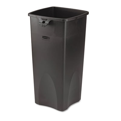 Square Container. 23 Gallon. Black. 1/Ea