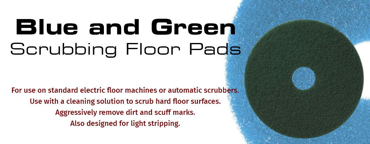 Blue and Green Floor Scrubbing Pads