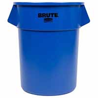 Brute® Round Container. 32 Gallon. Blue. 1/Ea