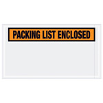5.5" x 10" Orange "Packing List Enclosed" Envelopes